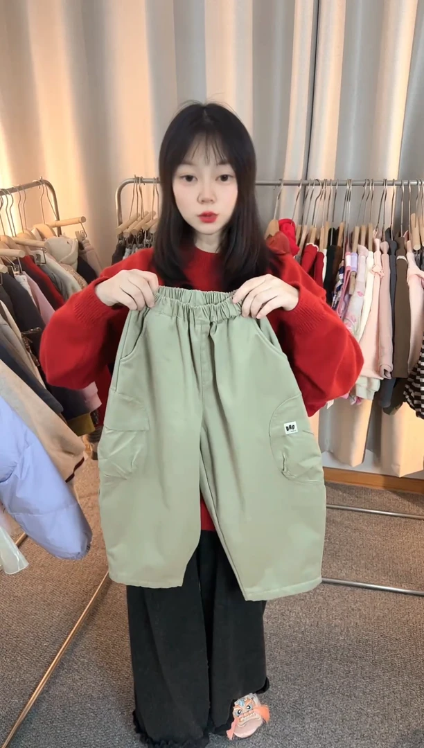 加厚一体绒长裤小童130码A457