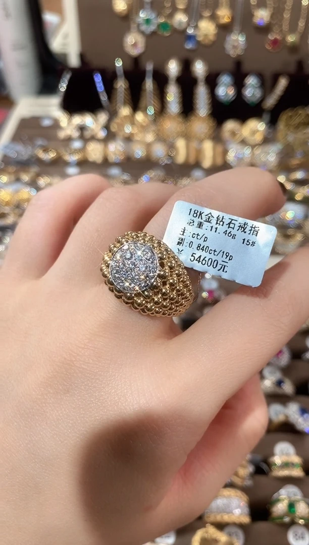 18K金镶嵌戒指/指环钻石18K金钻石戒指15
