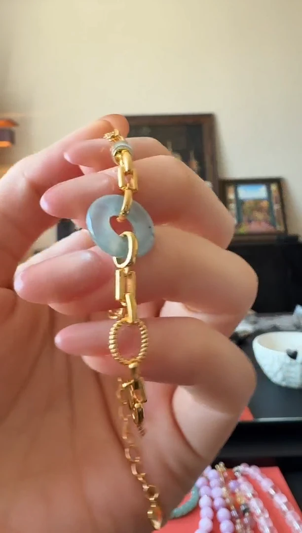 银S925镶嵌手链翡翠银镶