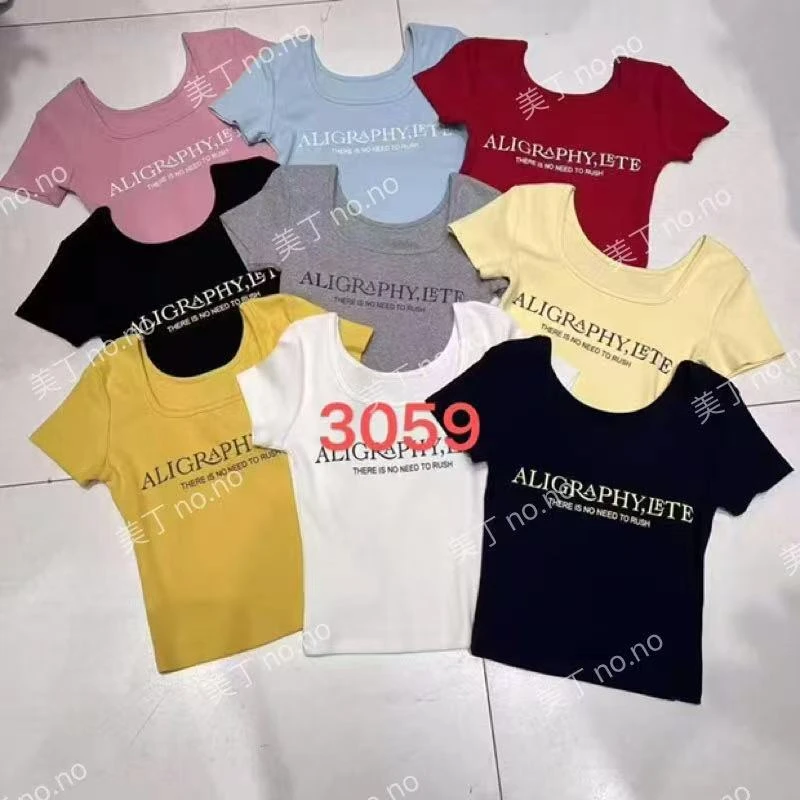 （福利010）3059依美丁时尚ALIGRAPHY字母T恤