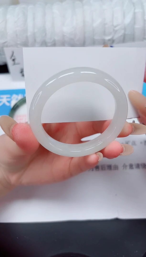 未镶嵌手镯石英质玉91-53白·