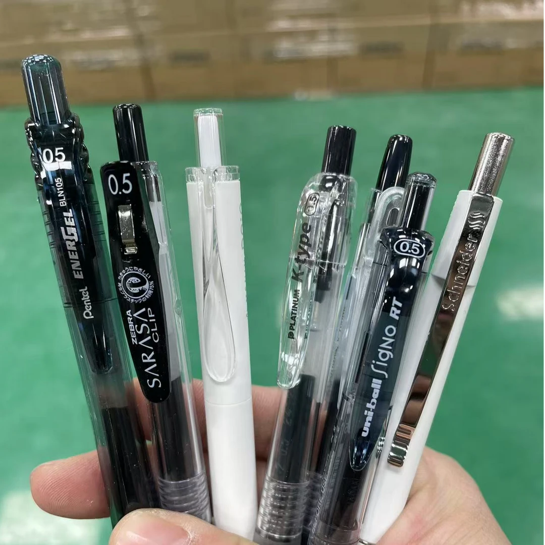 【高端学生刷题笔】斑马百乐派通黑色按动速干0.5中性笔