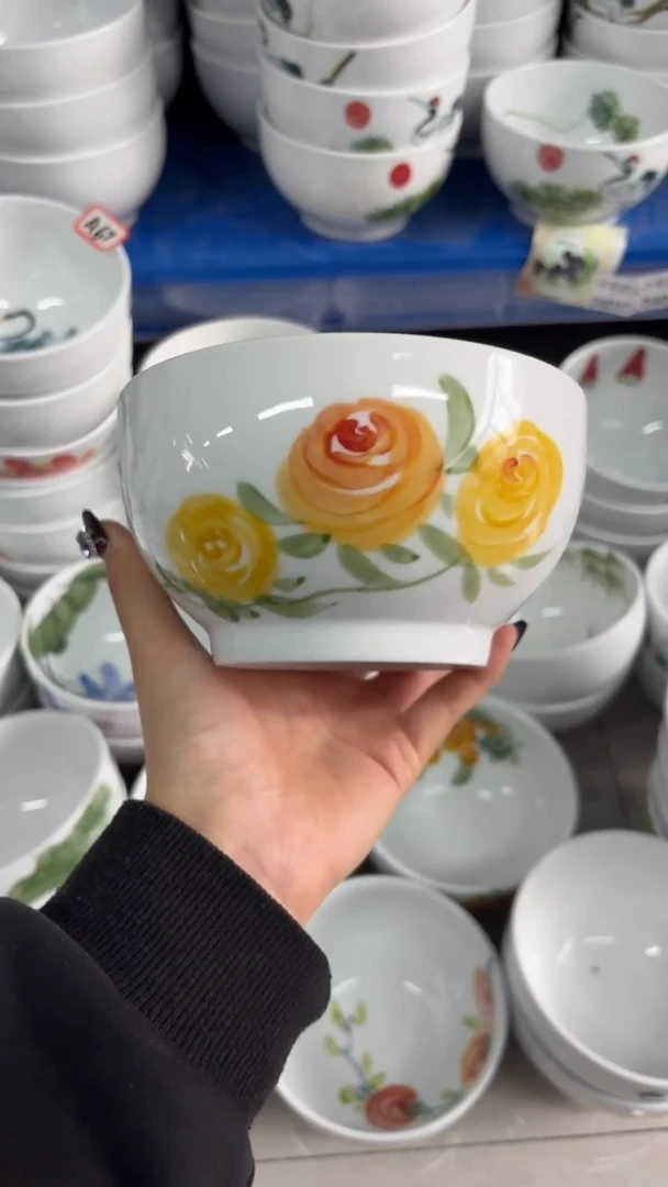 瓷片景德镇高温陶瓷食品级手绘釉中彩-中罗汉碗