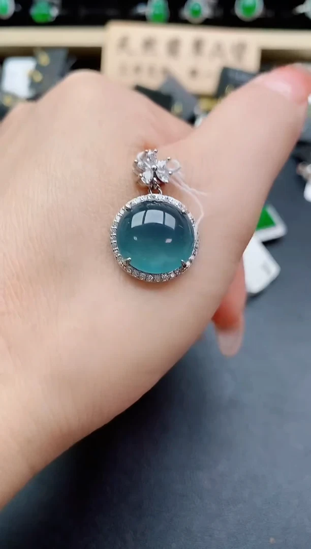 吊坠(赠链)银S925镶嵌翡翠1