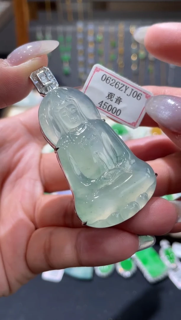 翡翠挂件18K金镶嵌0626ZYJ06