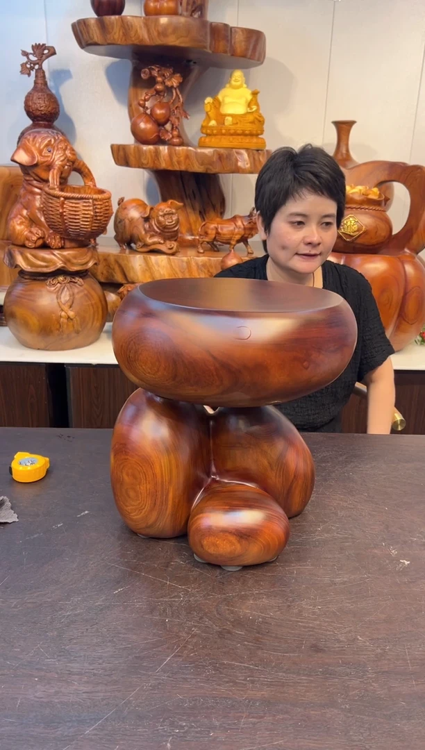 木实木手工鹅卵石凳子
