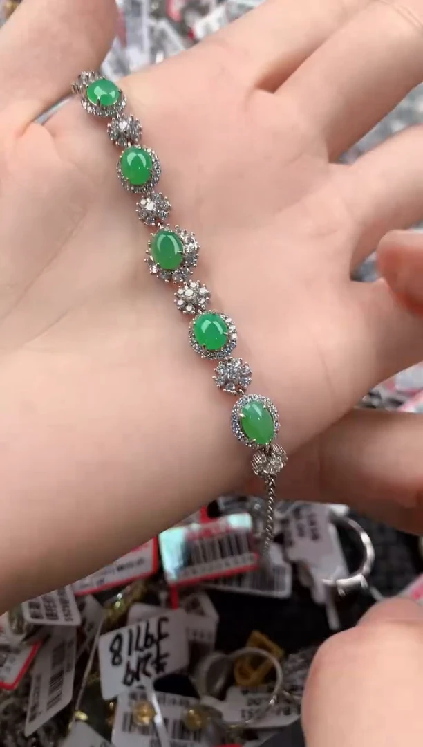 银S925镶嵌戒指翡翠666-----5