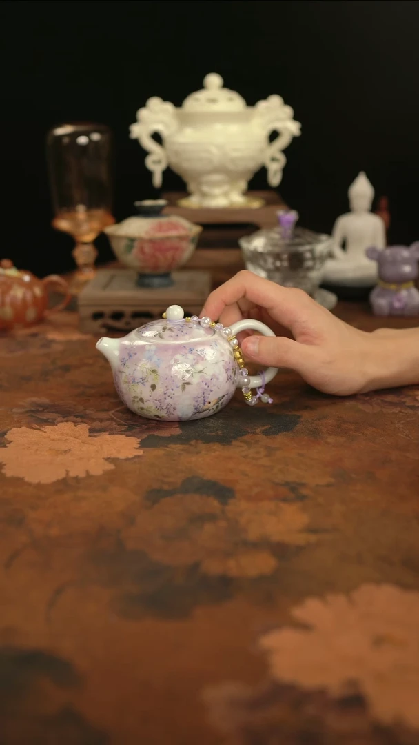 摩吉陶陶闪拍链接 紫藤花茶壶