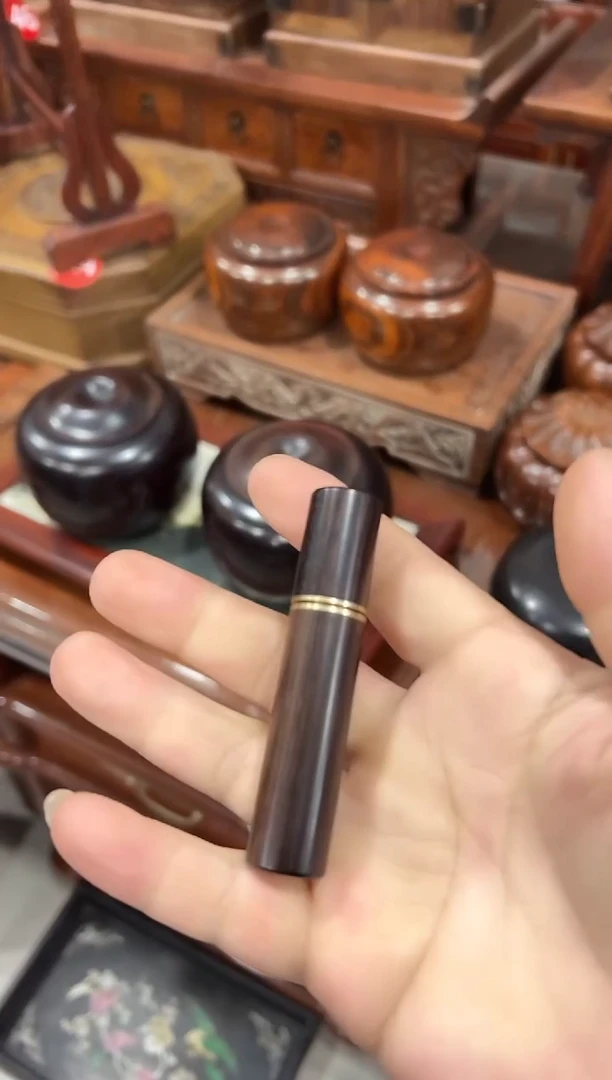 紫檀木小号牙签罐