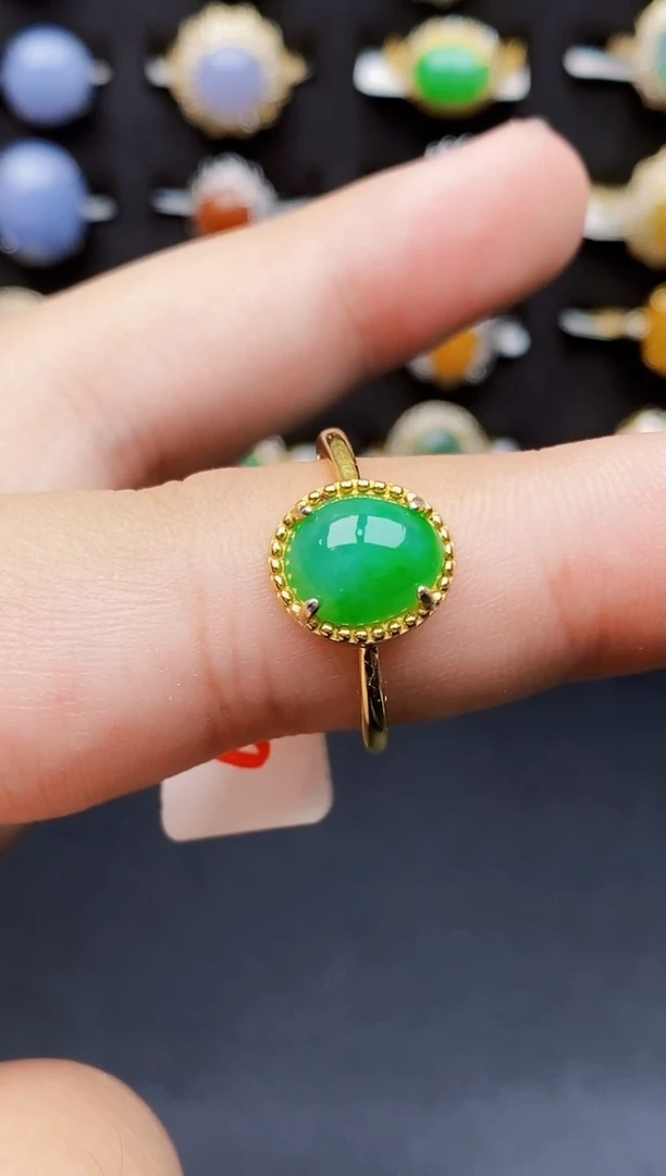 银S925镶嵌戒指翡翠1015