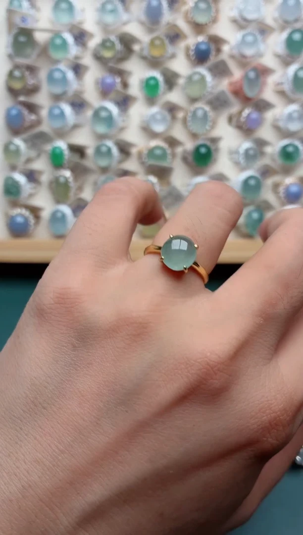 银S925镶嵌戒指翡翠.