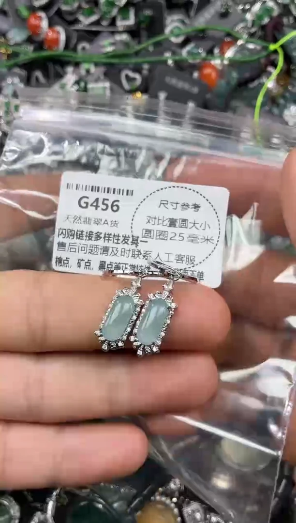 颈饰未镶嵌翡翠G456耳扣