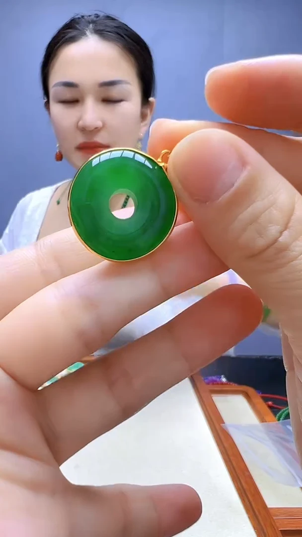翡翠14K金镶嵌颈饰丹丹diy颈饰