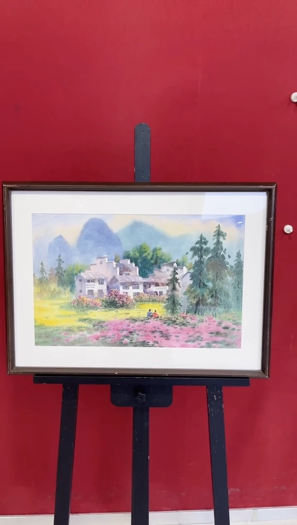 【闪购商品】国画武朝利老师作品 水彩画 带框 1.9平尺