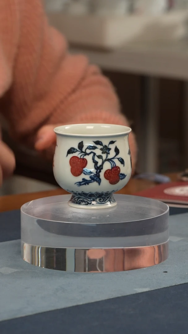 杯子瓷日**方【釉里红研究院】青花釉里红