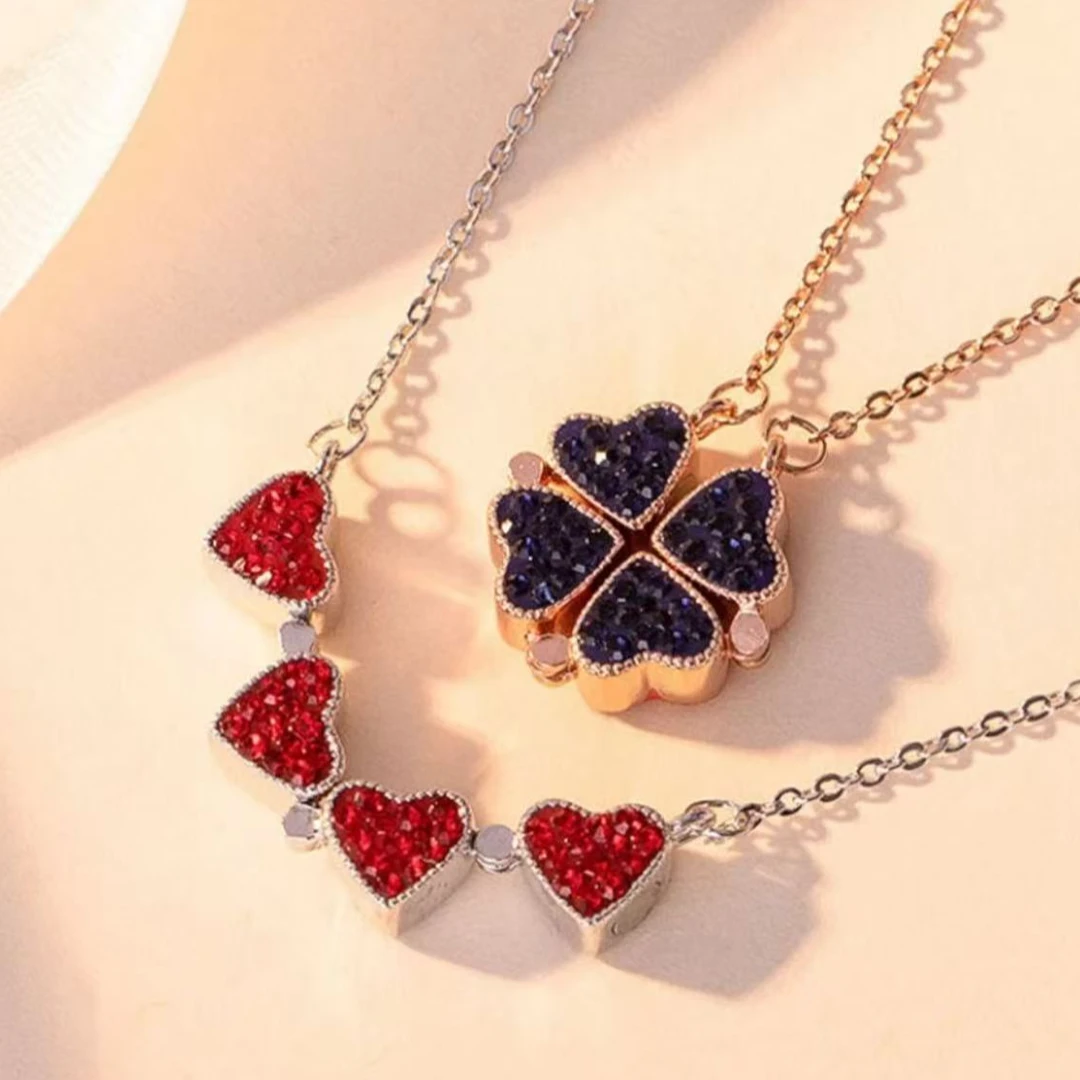 非金属仿水晶吊坠 四叶草项链