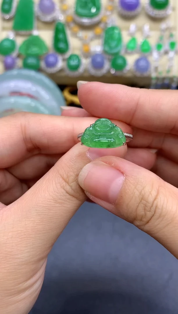 18K金镶嵌戒指翡翠34-中国好珍宝