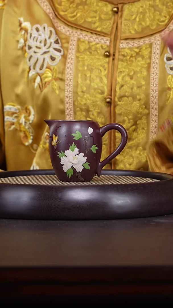 【闪购商品】紫砂茶壶十竹斋02-07 石黄泥绘公道杯300c