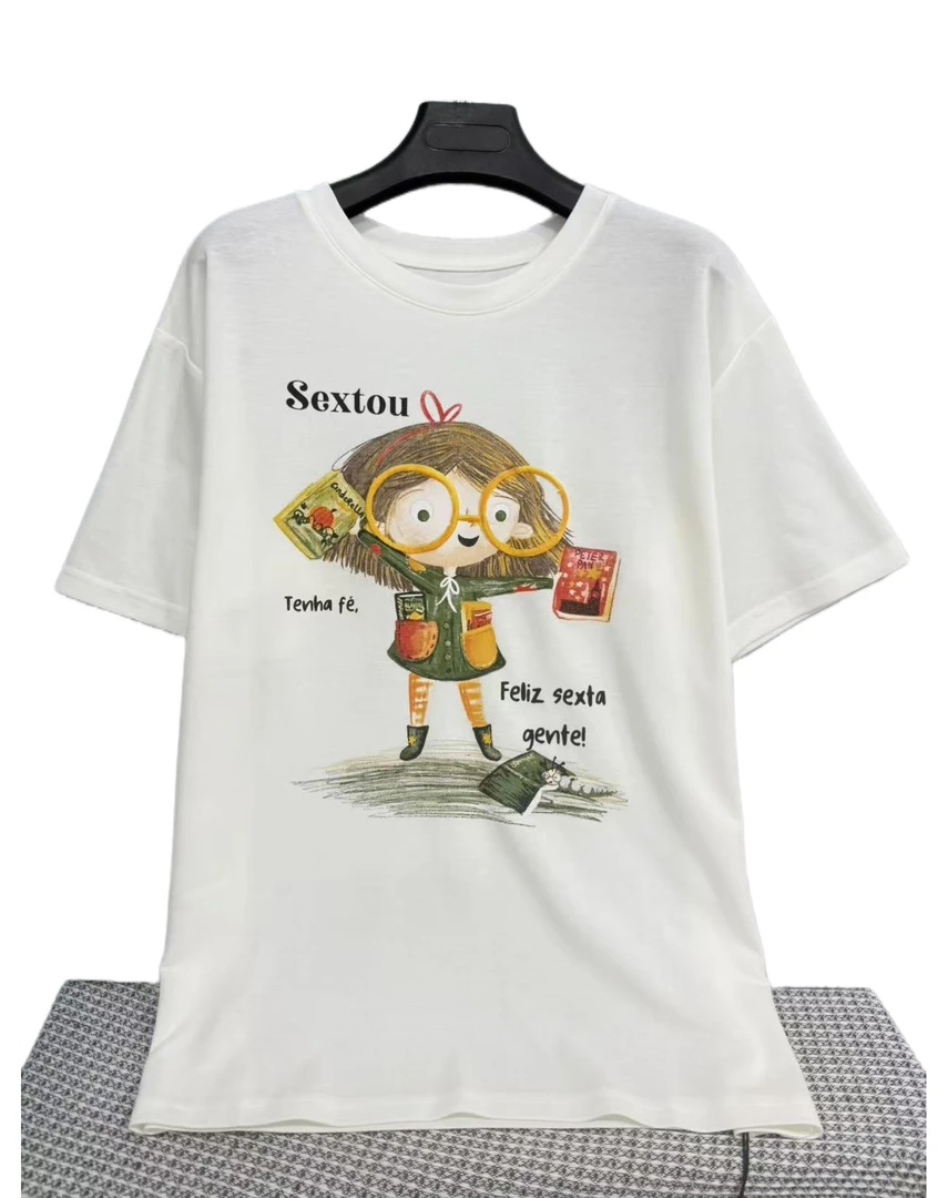 0868  大版  小女孩图   简约  时尚  气质  百搭  T恤