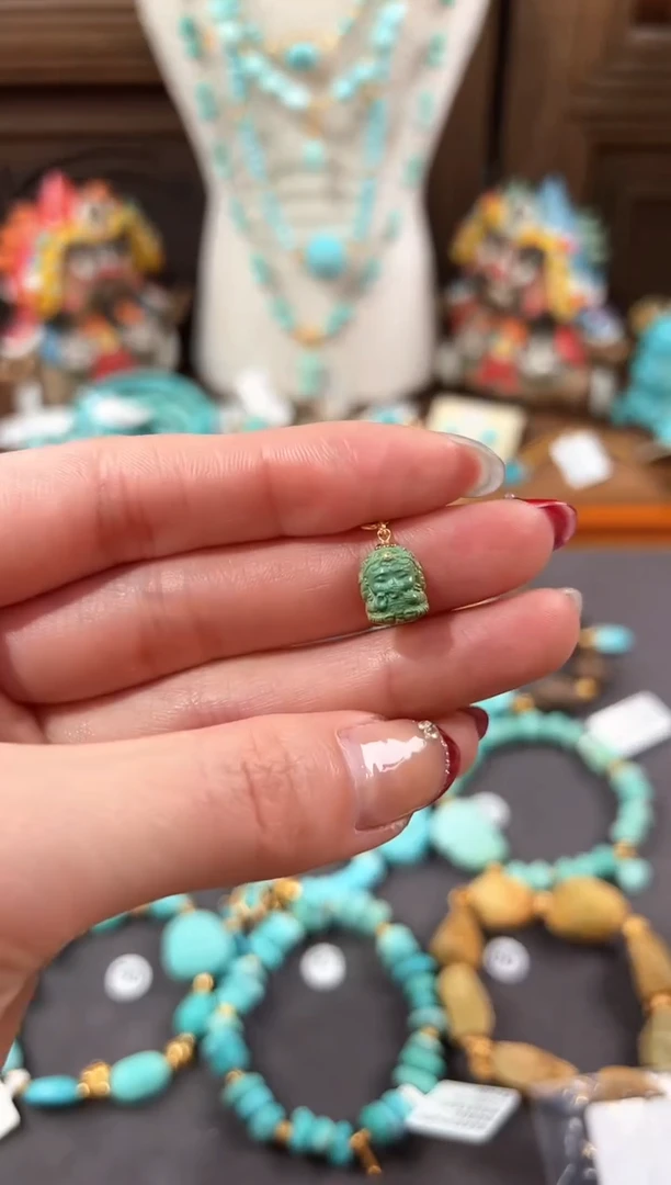 【闪购商品】绿松石提溜18K金镶嵌绿松石提溜