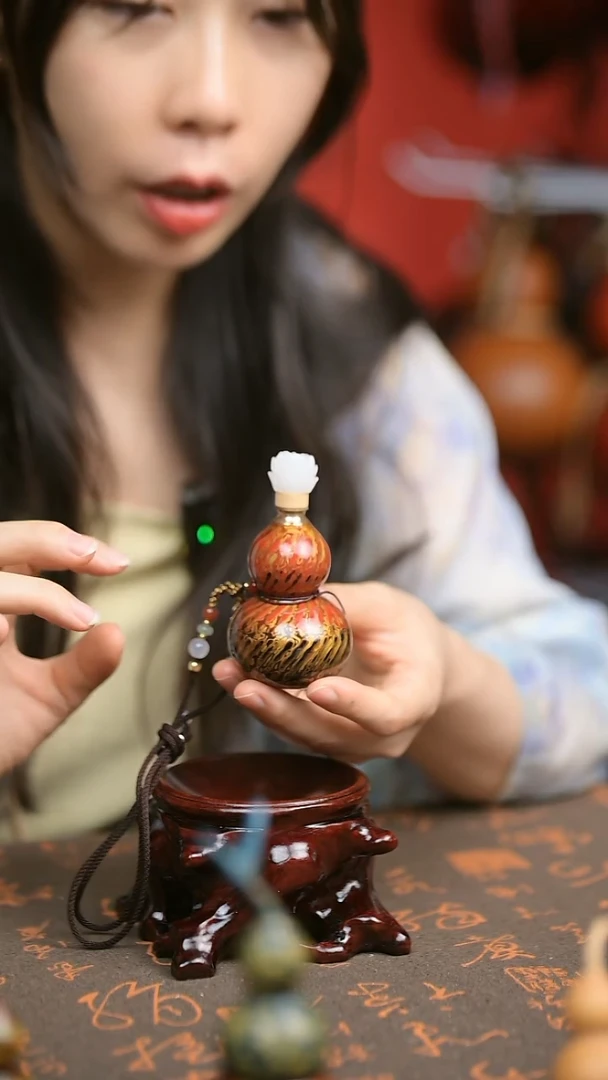 非遗手作 犀皮螺钿 开口小葫芦 项链/小手捻