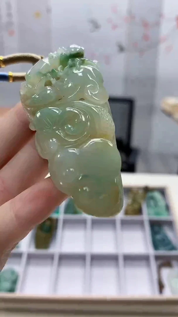 未镶嵌定制翡翠4917ry-毛货挂件14