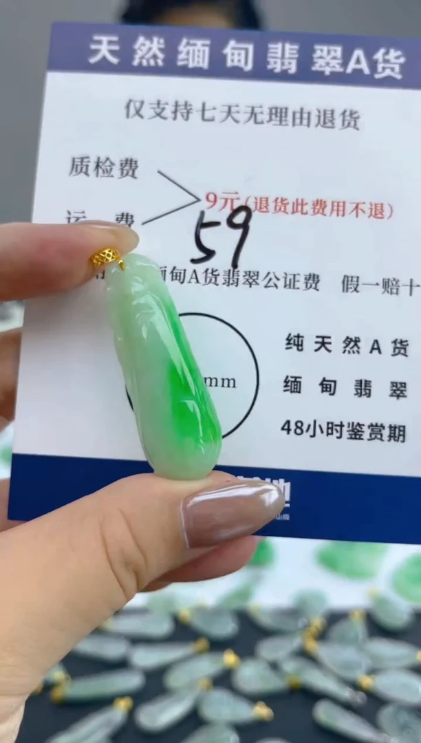 颈饰18K金镶嵌翡翠天然A货翡翠