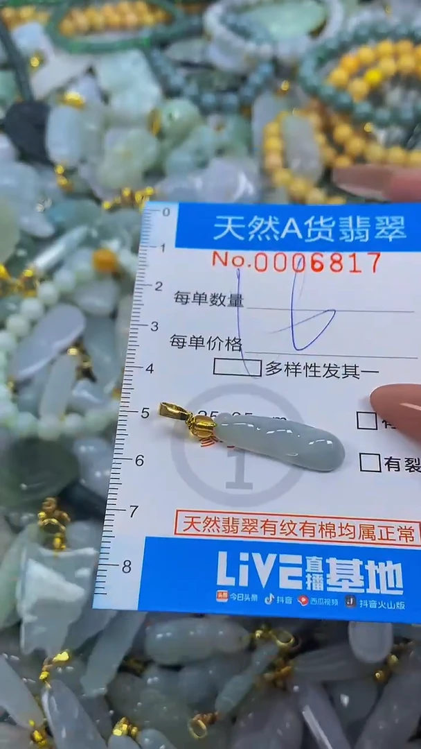 颈饰未镶嵌翡翠净货挂件-6817