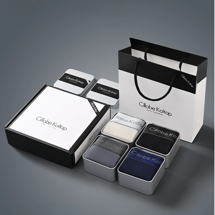 CillobeKoltap男士内裤棉秋冬平角透气男四角短裤抑菌运动礼盒装