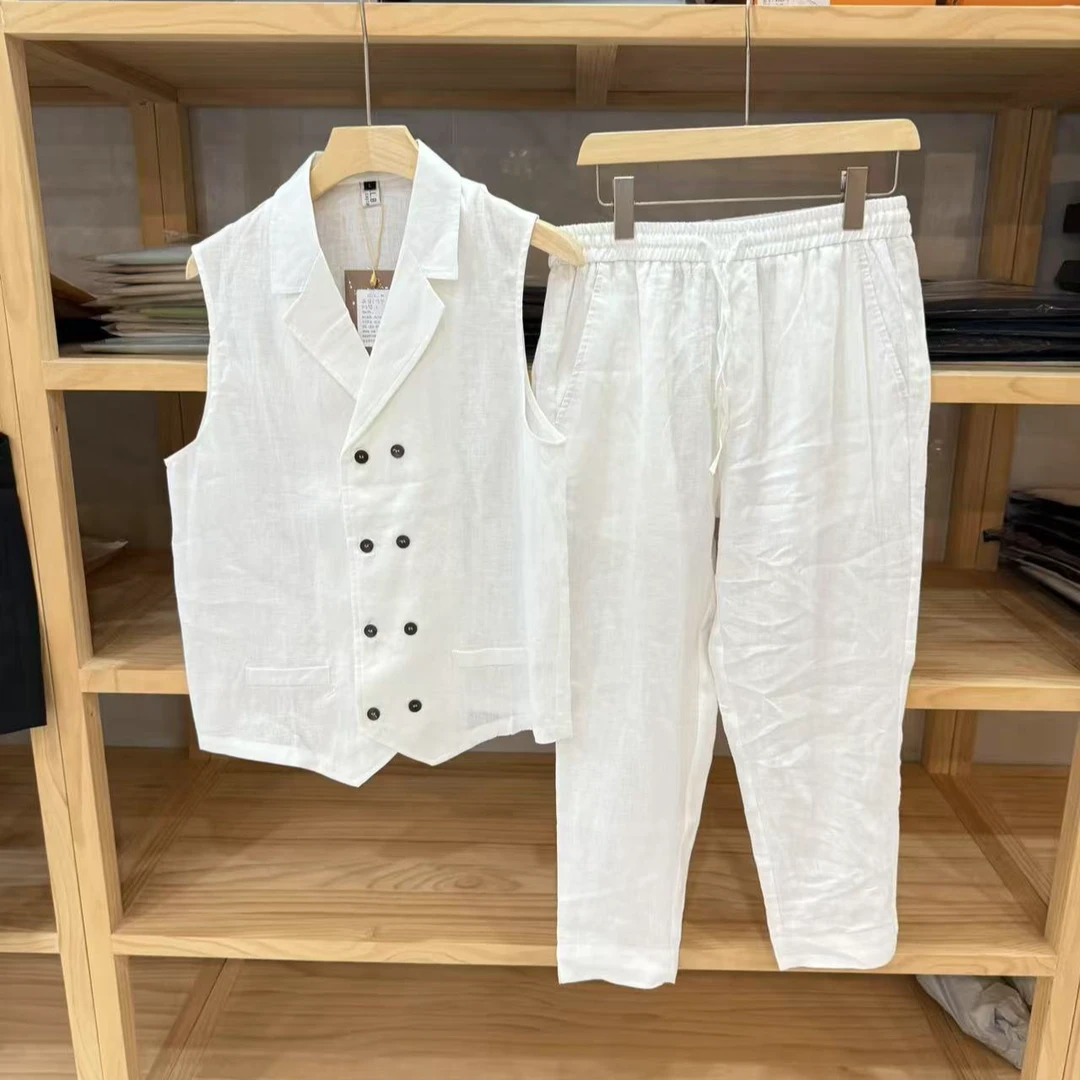 【四哥同款】2662 春夏秋亚麻新款时尚休闲透气凉爽套装
