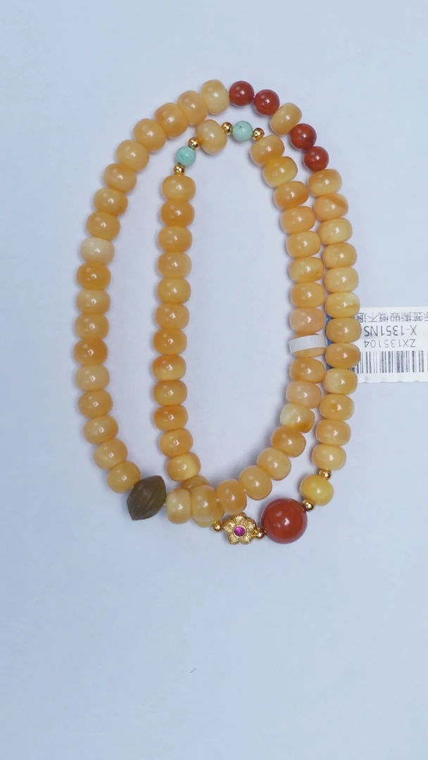 手链琥珀未镶嵌花蜡老型双圈