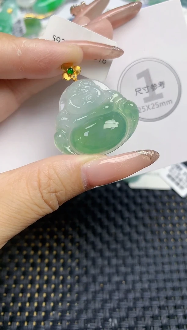 颈饰18K金镶嵌翡翠天然缅甸A货翡翠百元以上9元证书费自理