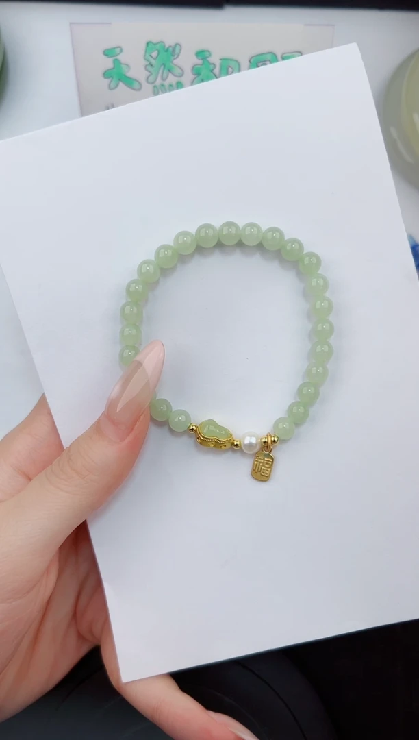 手链未镶嵌和田玉555钰涧微色差T葫芦