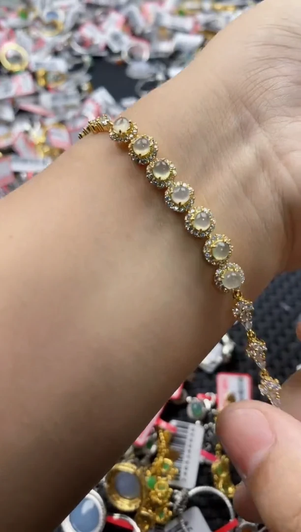 翡翠戒指银S925镶嵌5555---8