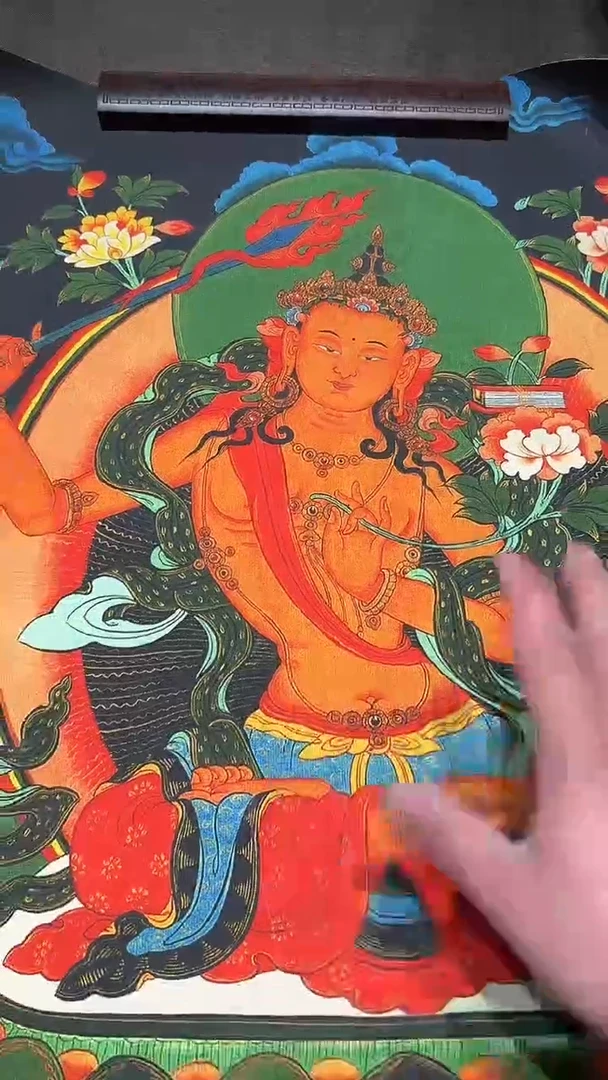 卷轴画【主播精品】高端卷轴画——唐卡320大威德金刚