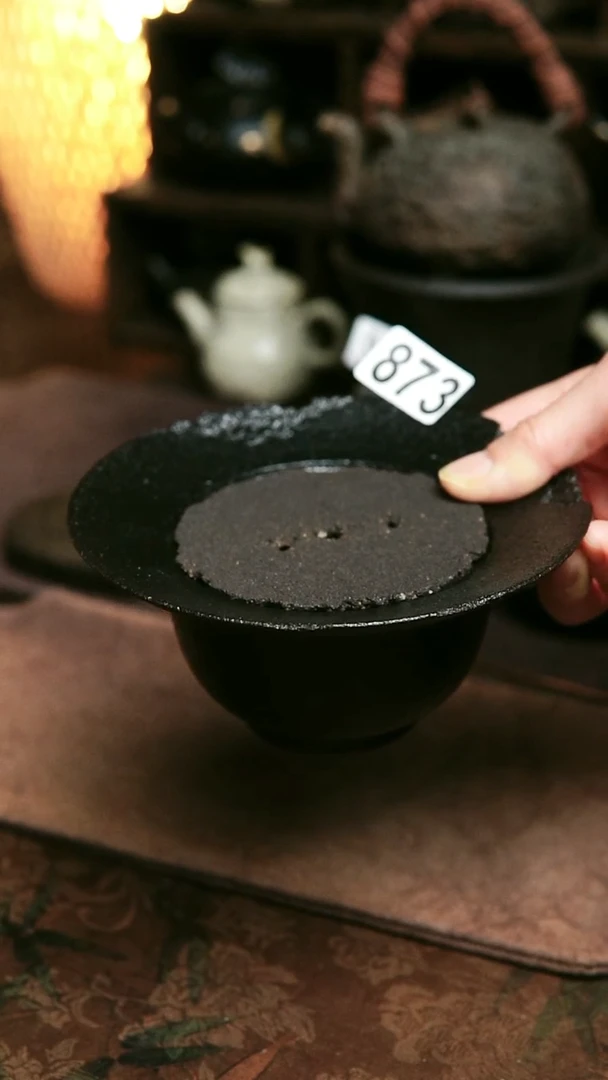 873紫砂全手工黑色壶承可作果盘点心盘插花器