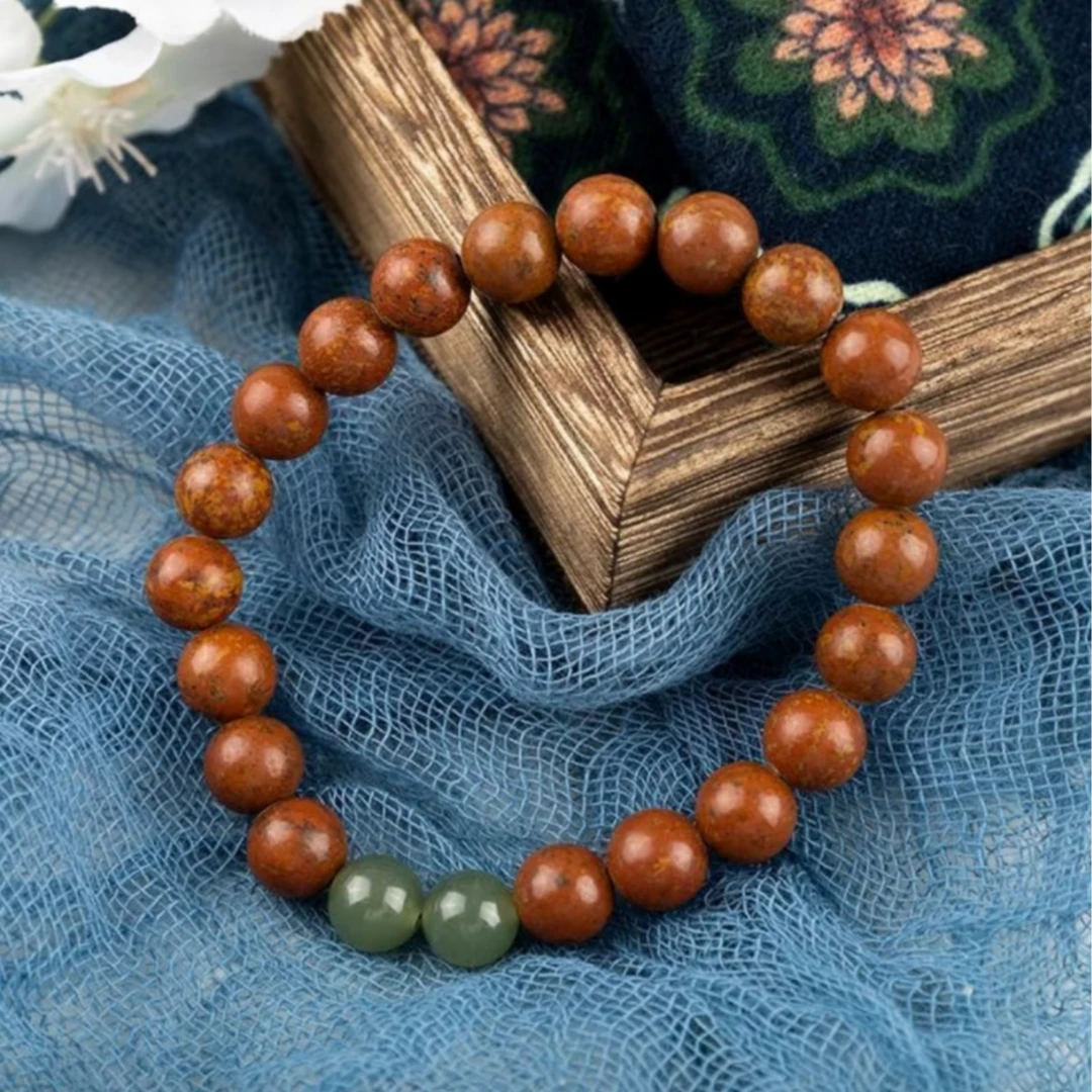 非金属珐琅手链 正宗泗滨砭石原石手串男女款精品高货手链珠串