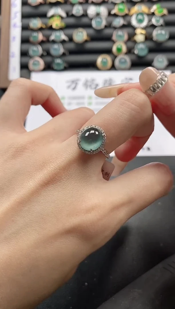 银S925镶嵌戒指翡翠411511