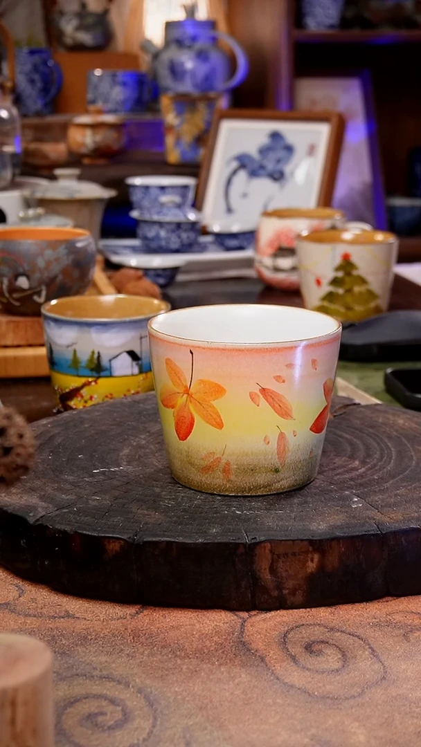 杯子枫叶手工手绘手工手绘