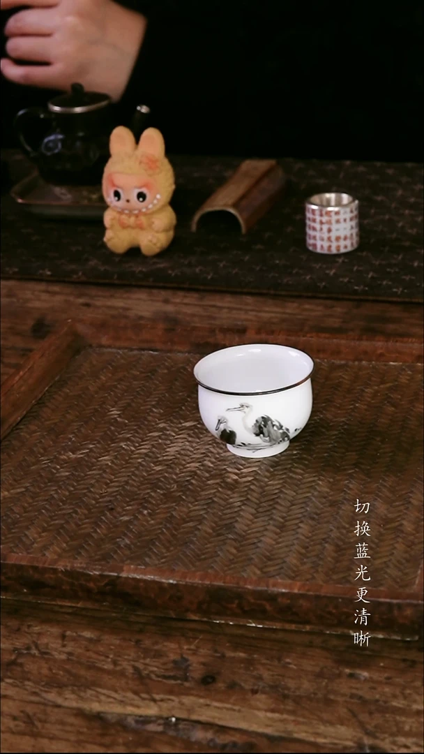 .包铜仙鹤小杯..