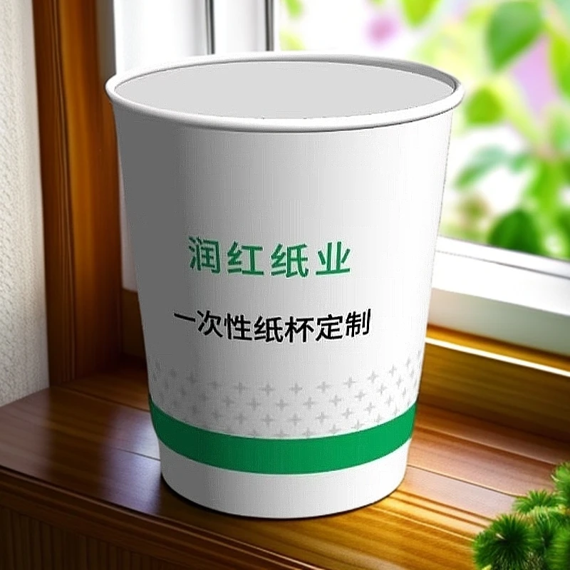 定制纸杯胶印定制家用一次性水环保喜庆水杯加厚防烫结婚商用