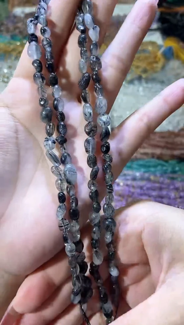 水晶珠宝半成品未镶嵌随形黑发晶