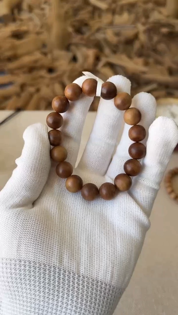 檀香木手串/手链海**波正区老山檀 宾利1.2横纹 黑肉 沉水 乱纹