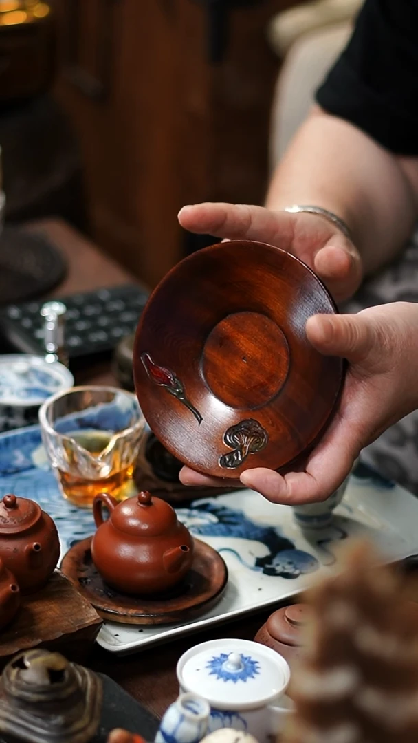 闪购43号 木茶托功夫茶道具