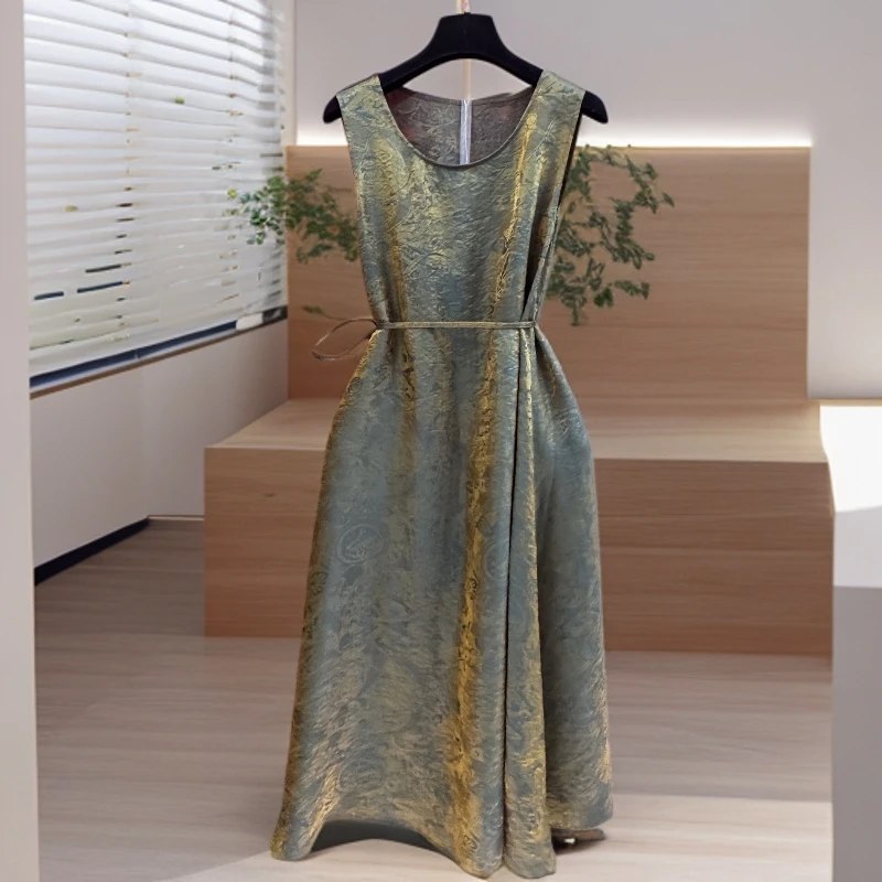 亚町家原创连衣裙轻奢风显瘦女装长款法式气质高贵5016