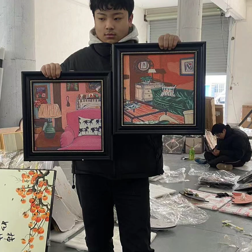 马蒂斯抽象客厅装饰画高级小众艺术复古壁画餐厅卧室挂画两联4040