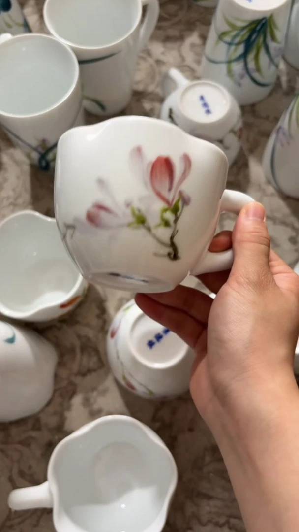 瓷片景德镇高温釉中彩-咖啡杯