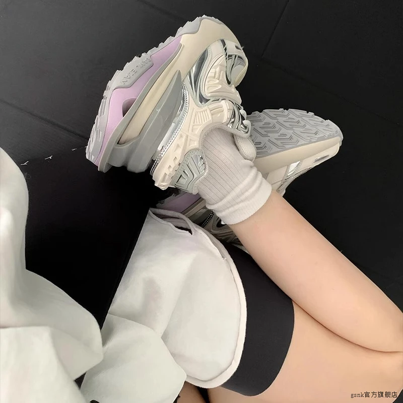 变色龙复古厚底爆款明星同款潮流百搭男女款休闲防滑增高老爹运动