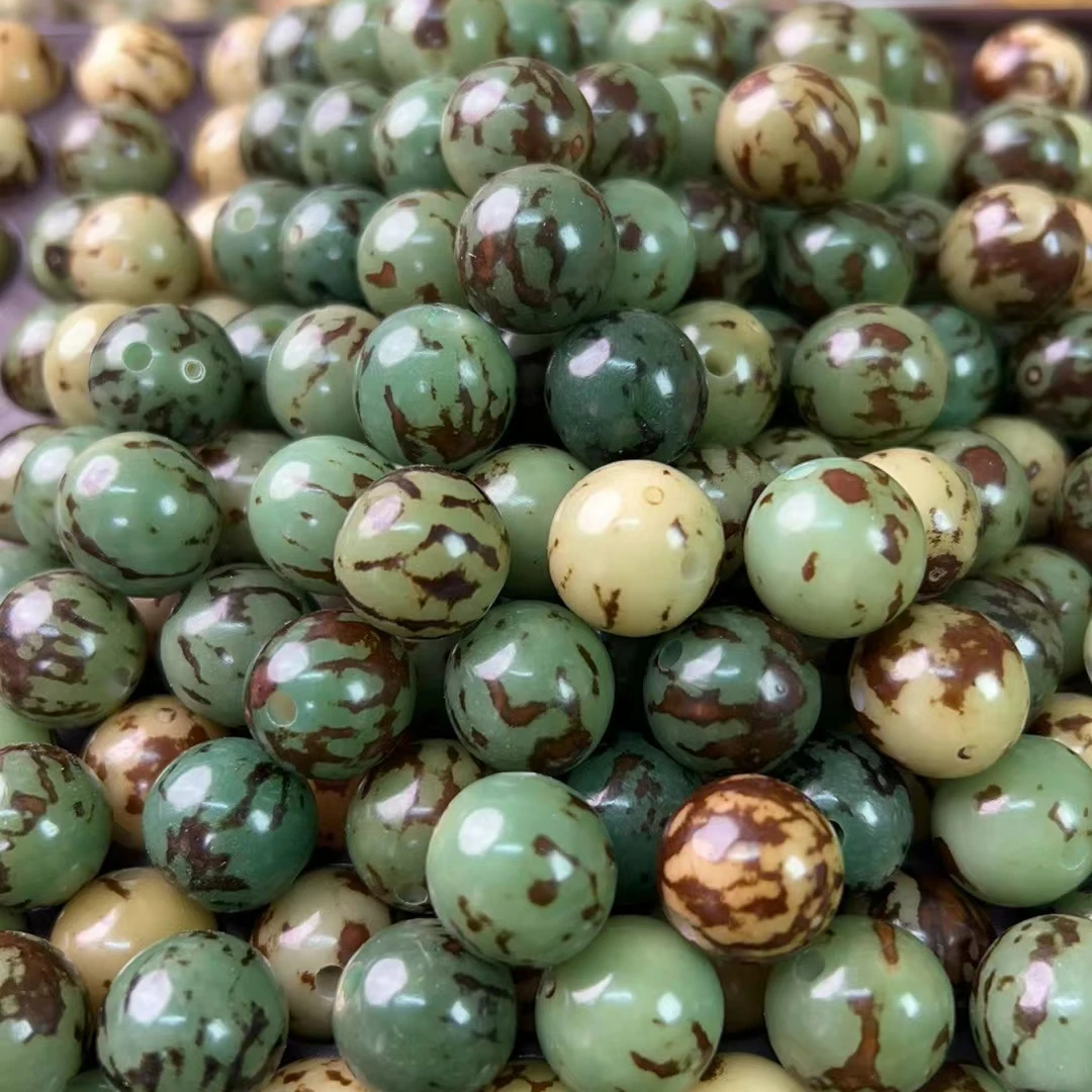 天然(虎斑纹）高抛菩提根DIY散珠15mm.送顶珠水晶线流苏跑环莲花。