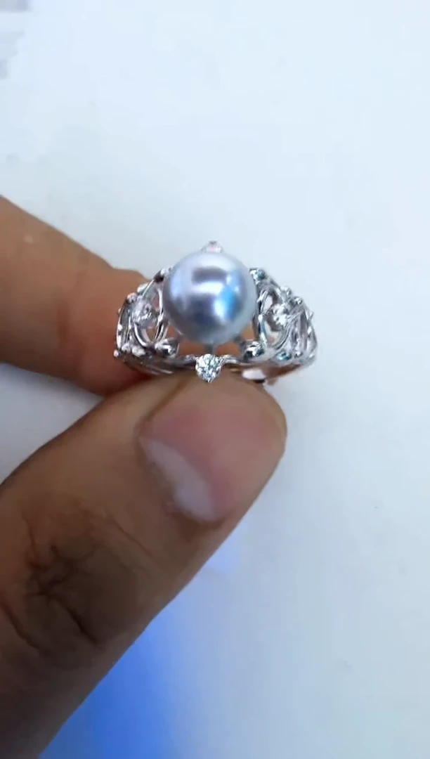 【闪购商品】海水珍珠戒指银S925镶嵌戒指